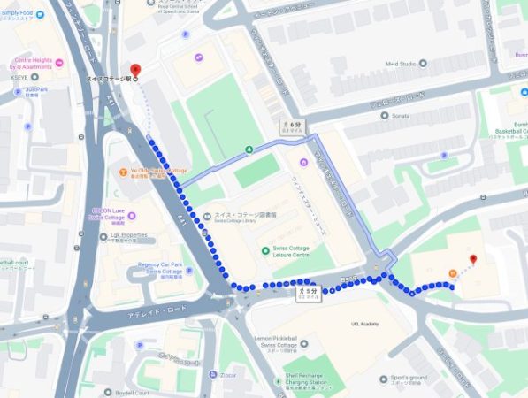 ロンドン・マリオット・リージェンツパーク　スイスコテージ駅からのアクセス方法