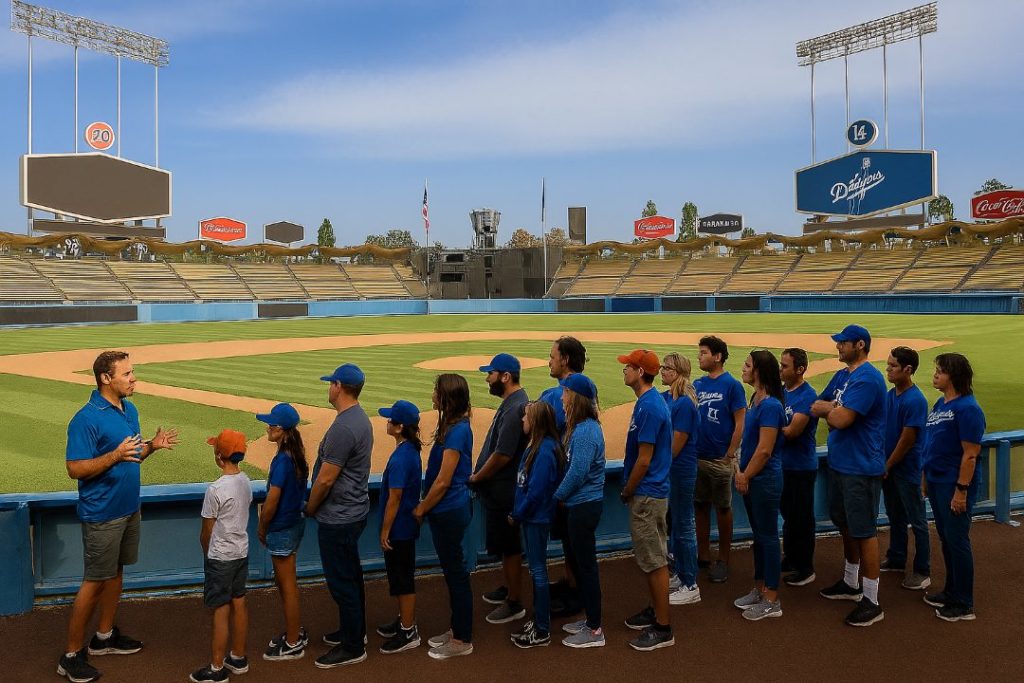 ドジャーズスタジアムのスタジアムツアーの様子